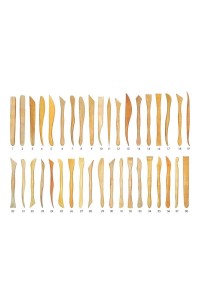 EBAUCHOIRS EN BOIS DE 15 CM - LOT DE 38 U ASSORTIES -