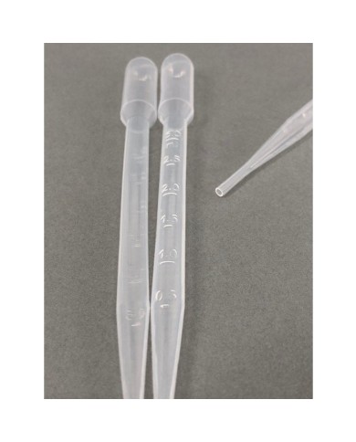 PIPETTE A BULBE POLYPROPYLENE 7ML graduées a 3ml LOT DE 10 UNITES