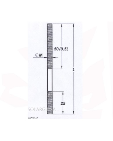 TIGE INOX REFRACT.AISI-310 Ø 6 MM  + 2 EMBOUTS POUR ACCROCHE CER