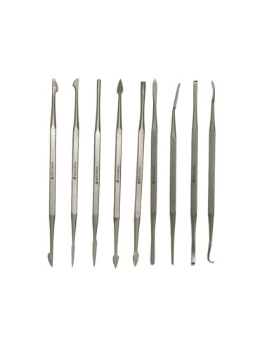 KIT 9 OUTILS INOX DOUBLE 140 MM