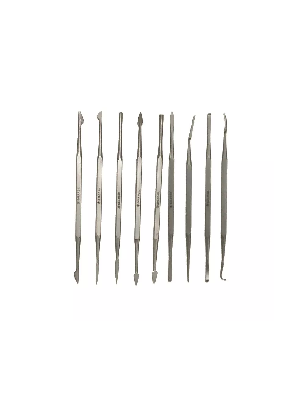 KIT 9 OUTILS INOX DOUBLE 140 MM
