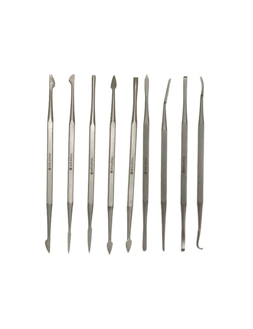 KIT 9 OUTILS INOX DOUBLE 140 MM