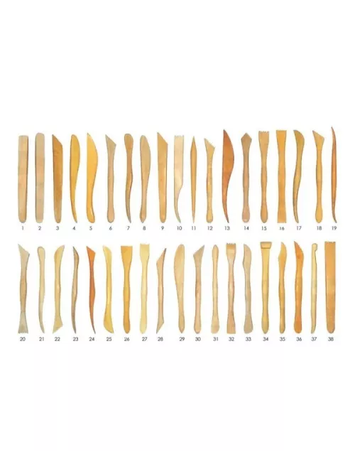 EBAUCHOIRS EN BUIS DE 16 CM - LOT DE 38 U ASSORTIES -