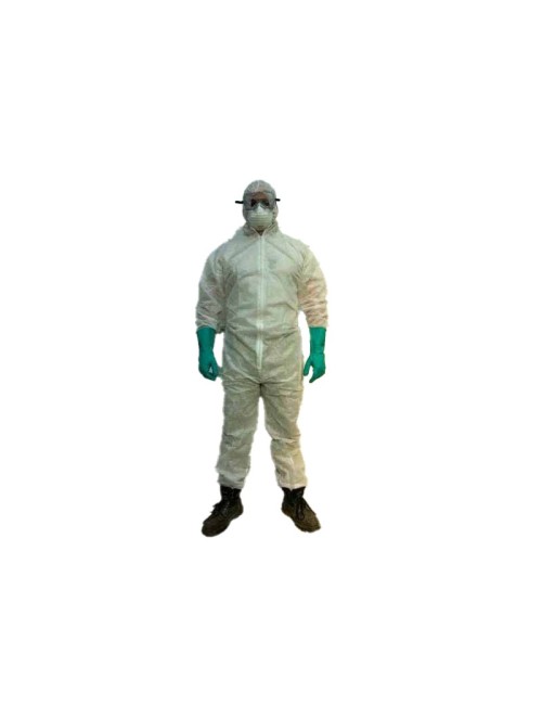 COMBINAISON BLANCHE AVEC CAGOULE EN POLYPROPYLENE TAILLE XL
