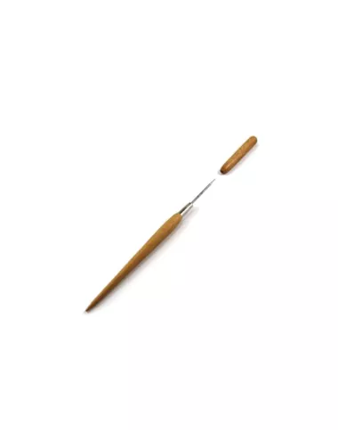 AIGUILLE POTIER ACIER INOX MANCHE BOIS + CAPUCHON