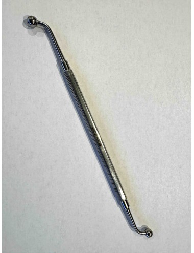 OUTIL INOX DOUBLE COUDE 155 MM AVEC EMBOUT BOULE 6 ET 5 MM