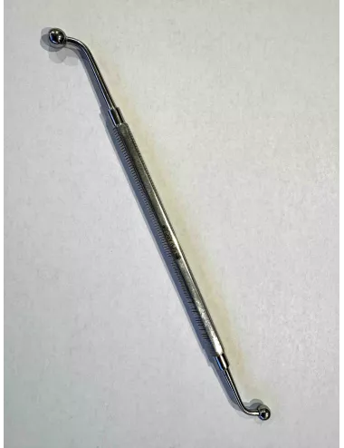 OUTIL INOX DOUBLE COUDE 155 MM AVEC EMBOUT BOULE 6 ET 5 MM