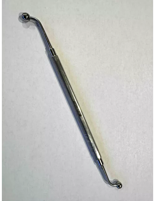 OUTIL INOX DOUBLE COUDE 155 MM AVEC EMBOUT BOULE 6 ET 5 MM
