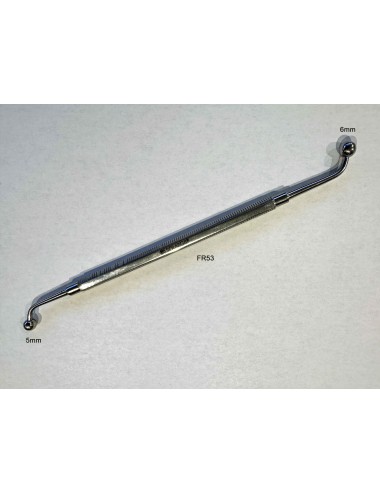 OUTIL INOX DOUBLE COUDE 165 MM AVEC EMBOUT BOULE 3 ET 2 MM