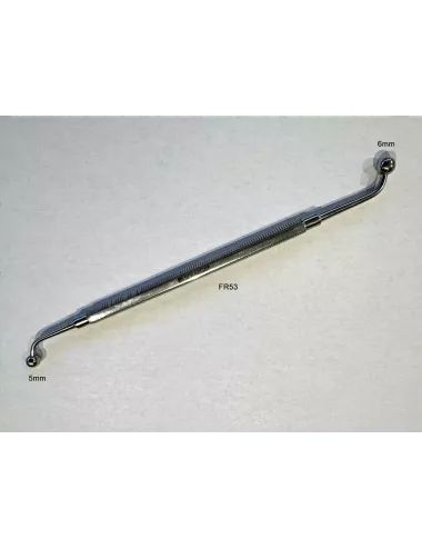 OUTIL INOX DOUBLE COUDE 165 MM AVEC EMBOUT BOULE 3 ET 2 MM