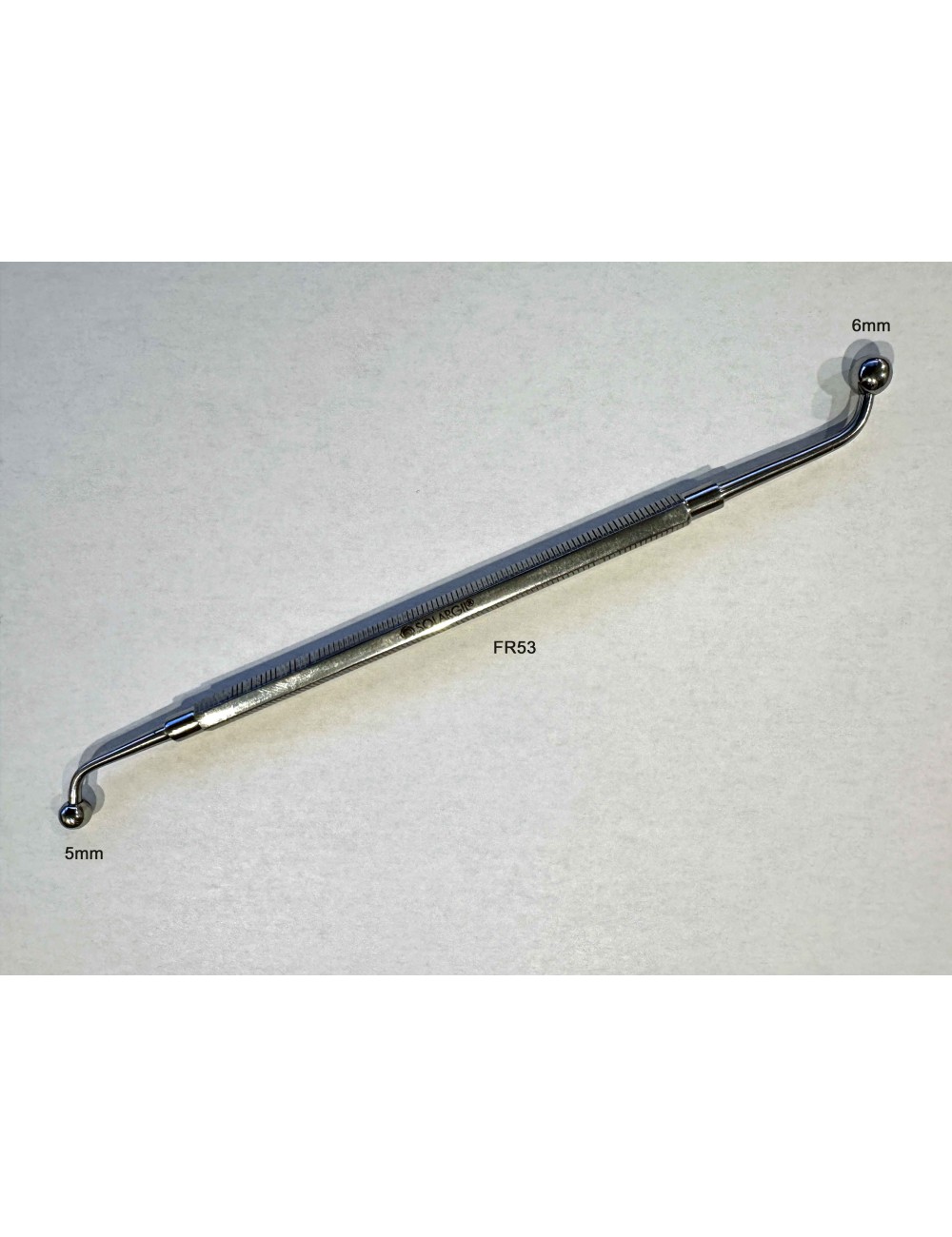 OUTIL INOX DOUBLE COUDE 165 MM AVEC EMBOUT BOULE 3 ET 2 MM