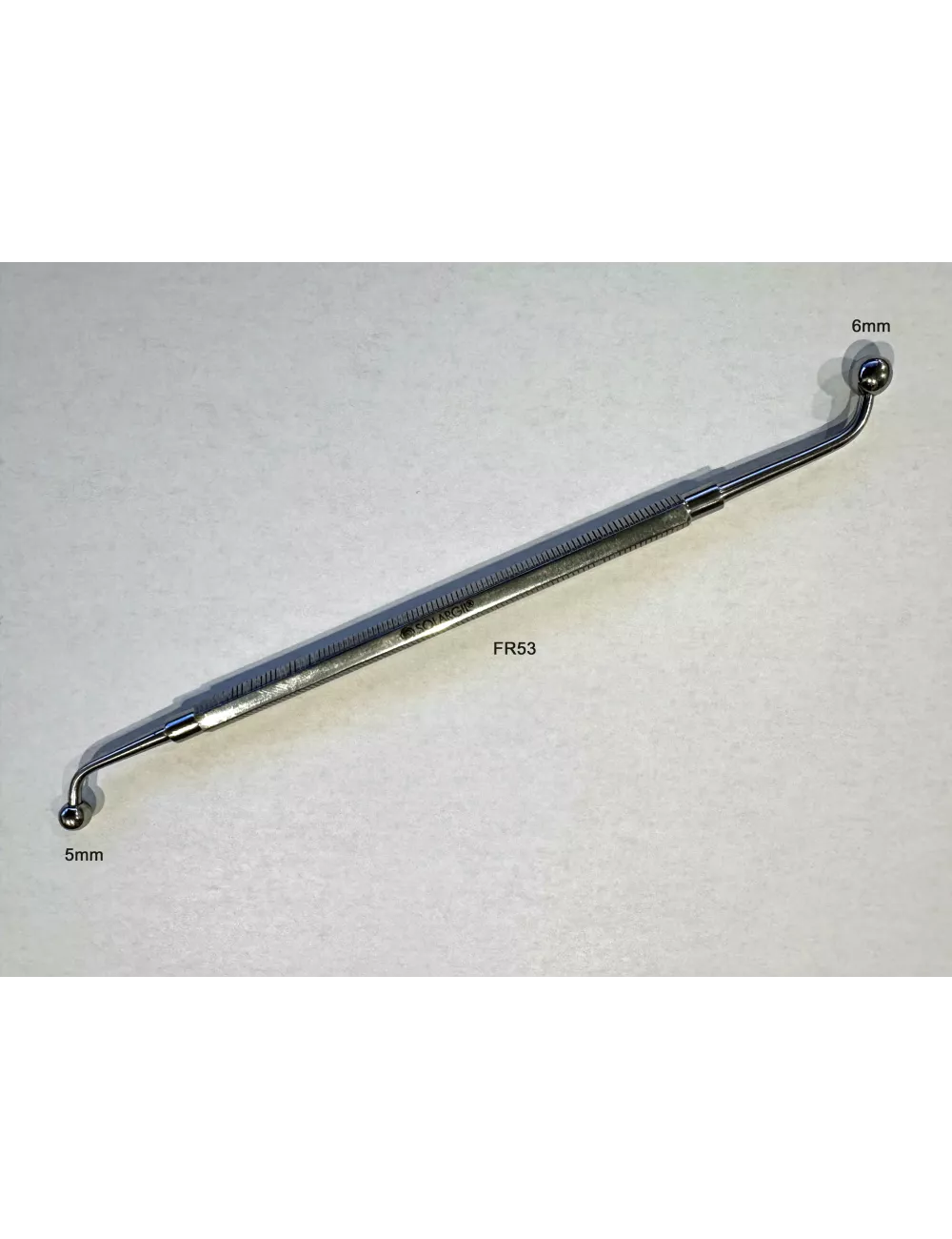 OUTIL INOX DOUBLE COUDE 165 MM AVEC EMBOUT BOULE 3 ET 2 MM