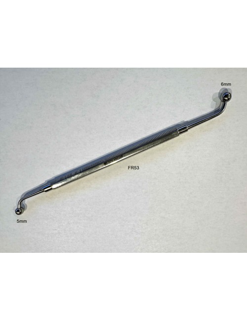 OUTIL INOX DOUBLE COUDE 165 MM AVEC EMBOUT BOULE 3 ET 2 MM