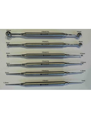 OUTIL INOX 165mm DOUBLE BOULE Ø 4-3.5