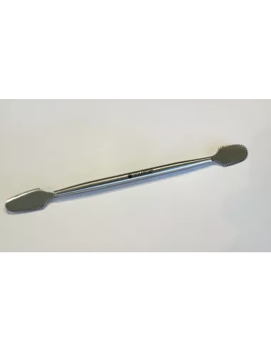 OUTIL INOX DOUBLE 160mm CRANTÉ FIN
