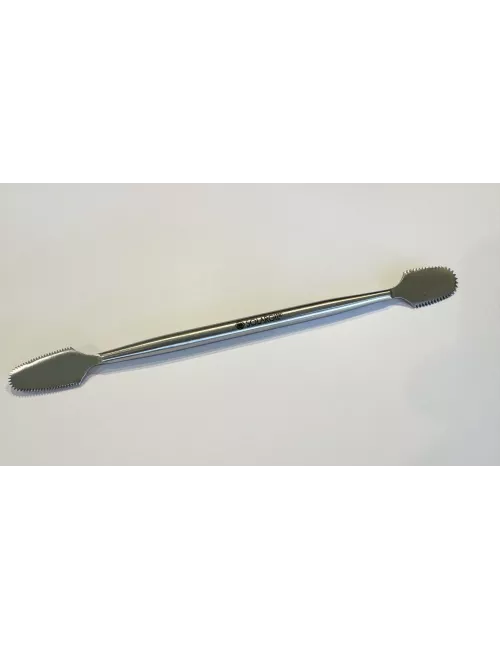 OUTIL INOX DOUBLE 160mm CRANTÉ FIN