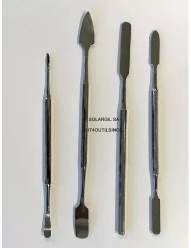 KIT 4 OUTILS INOX DOUBLE L.155 ET 185mm