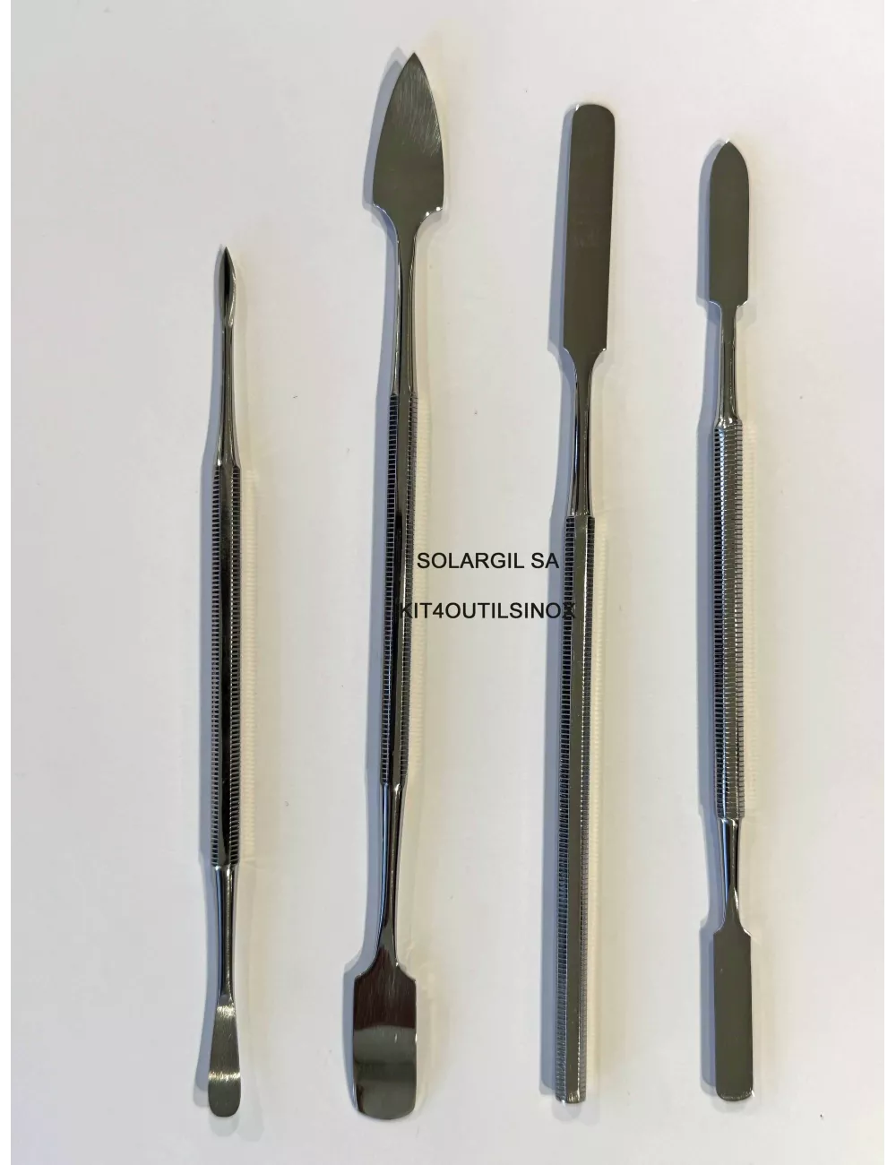 KIT 4 OUTILS INOX DOUBLE L.155 ET 185mm