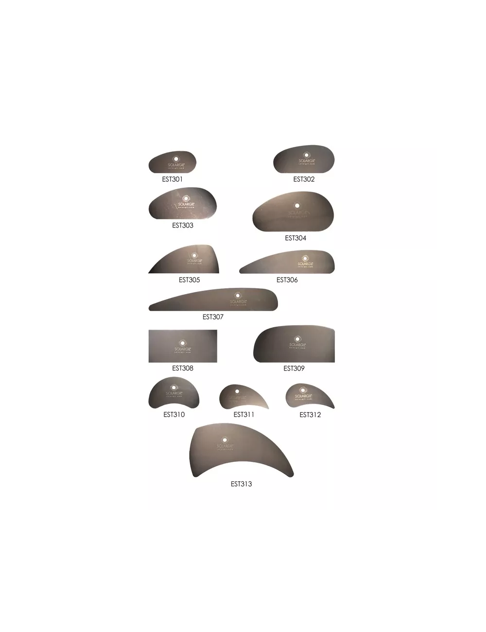 ESTEQUE INOX BICORNE RIGIDE 153 x 81 MM