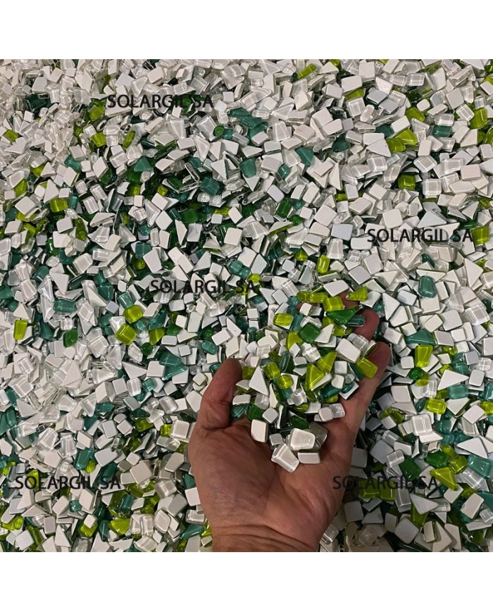 MOSAIQUE BACCARA GALET PANACHE JADE