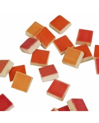 MOSAIQUE EMAILLEE10*10 PANAC ROUGE/ORANGE