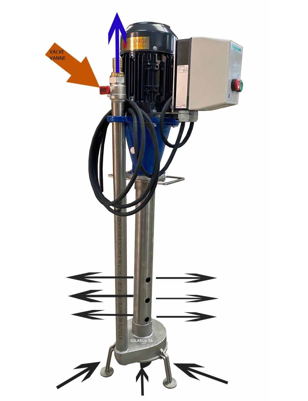 POMPE VERTICALES EN INOX 0.75 KW 400 V - BVG 0.75