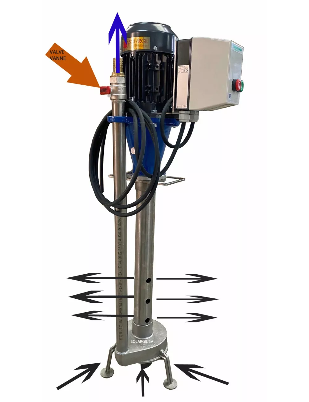 POMPE VERTICALES EN INOX 0.75 KW 400 V - BVG 0.75