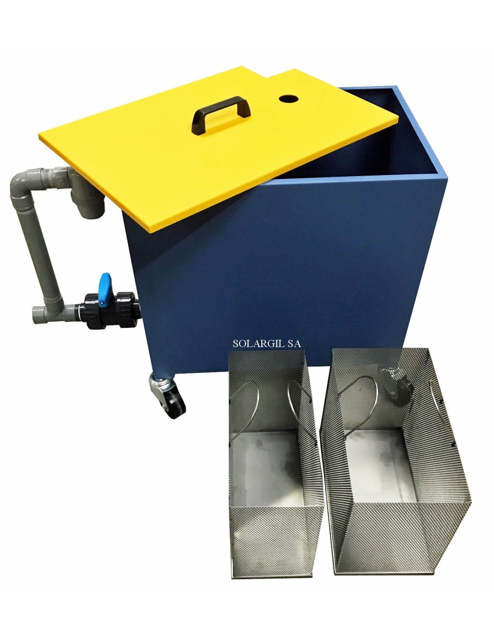 BAC DE DECANTATION INOX AVEC 2 PANIERS FILTRATION