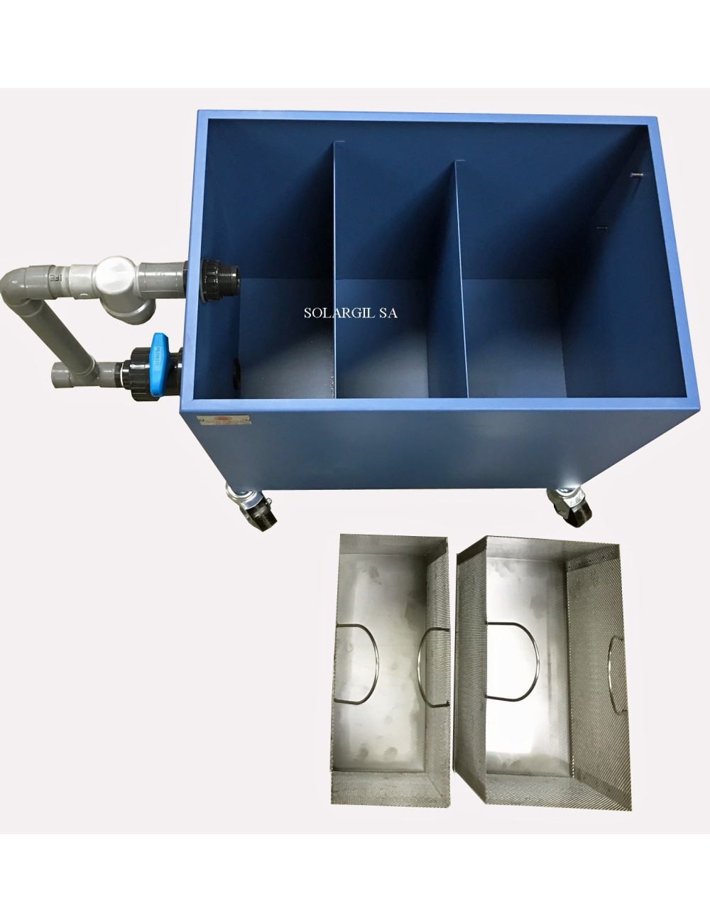 BAC DE DECANTATION INOX AVEC 2 PANIERS FILTRATION