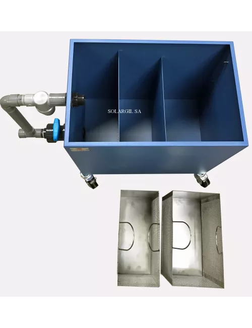 BAC DE DECANTATION 100 LITRES INOX AVEC 2 PANIERS FILTRATION