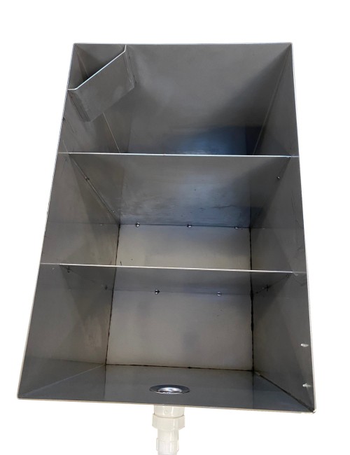 BAC DE DECANTATION INOX SUR ROULETTES 100 L