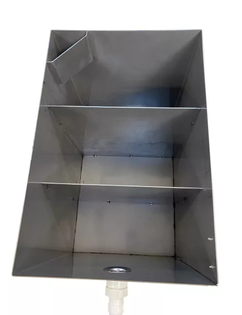 BAC DE DECANTATION INOX SUR ROULETTES 100 L
