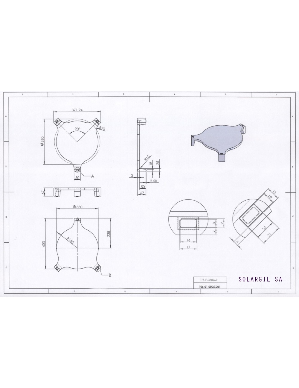 SUPPORTS ASSIETTES EN TFS-FL PLEIN 360*67 1300°C