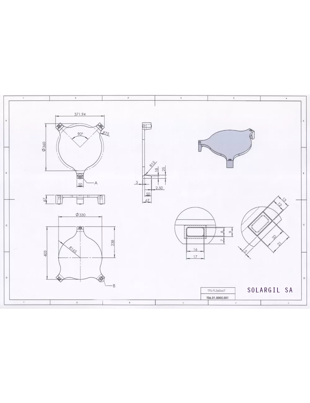 SUPPORTS ASSIETTES EN TFS-FL PLEIN 360*67 1300°C