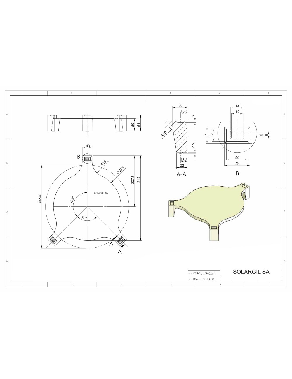 SUPPORTS ASSIETTES EN TFS-FL PLEIN 340*40 1300°C