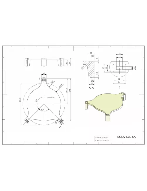 SUPPORTS ASSIETTES EN TFS-FL PLEIN 340*40 1300°C
