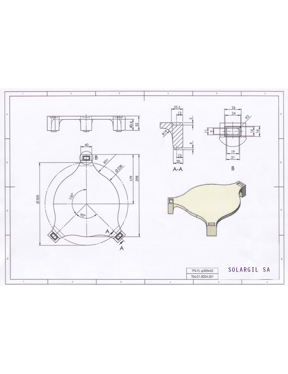 SUPPORTS ASSIETTES EN TFS-FL PLEIN 300*52 1300°C