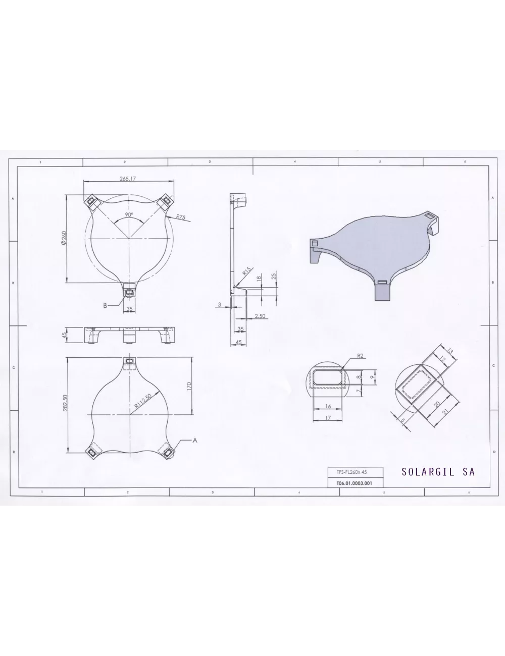 SUPPORTS ASSIETTES EN TFS-FL PLEIN 260*45 1300°C