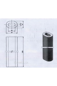 PILIER H 800 mm Diam.60*42 mm OVALE 1350°C