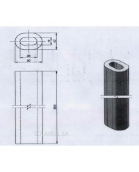 PILIER H 300 mm Diam.60*42 mm OVALE 1350°C