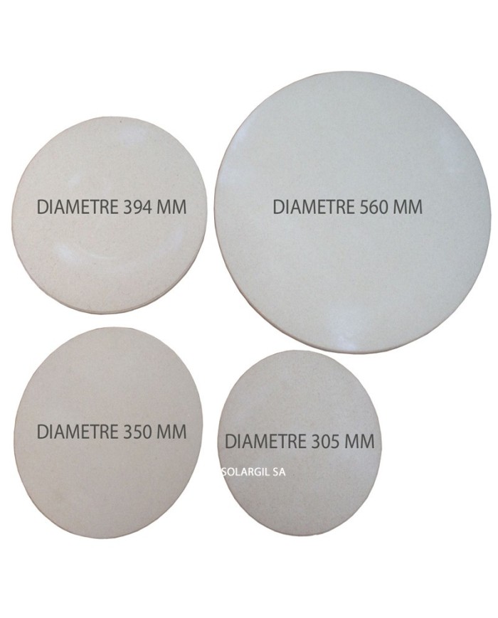 PLAQUE REFRACTAIRE RONDE DIAM 305x12 MM 1340°