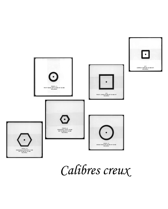 6 PROFILS CREUX EN TEFLON ET 1 PORTE PROFIL EN INOX