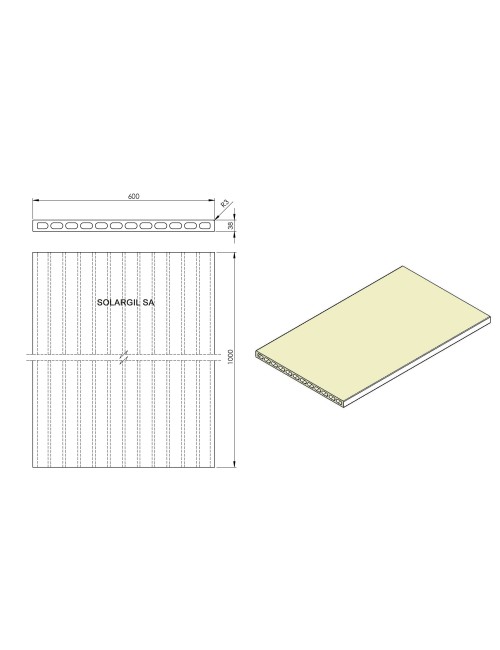 PLAQUE EXTRUDÉES (PLAQUES CREUSES) 1340°C 1000*600*38 MM