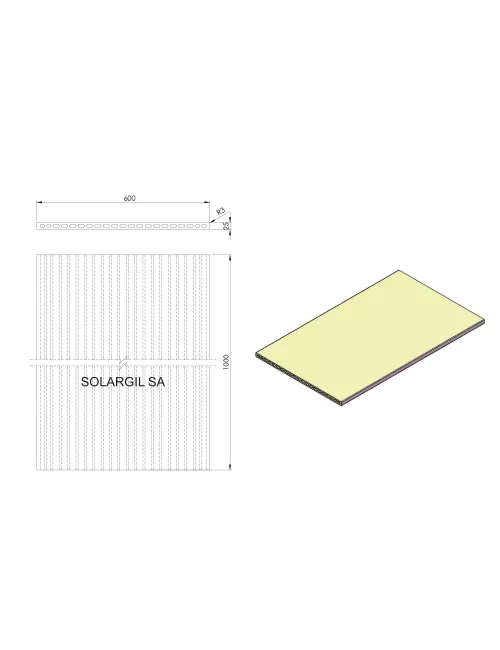 PLAQUE EXTRUDÉES (PLAQUES CREUSES) 1340°C 1000*600*25 MM