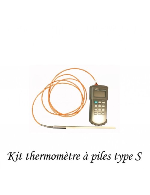KIT THERMOMETRE NUMERIQUE SONDE TYPE S 1400°C + CORDON 3 M
