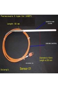 ENSEMBLE DE RECHANGE SONDE 250 MM TYPE S + CORDON 3 M + CONNEXION