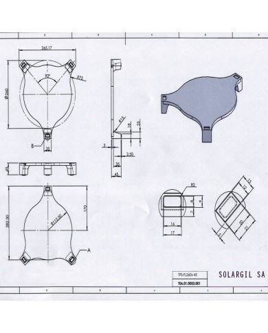 SUPPORTS ASSIETTES EN TFS-FL PLEIN 260*45 1300°C