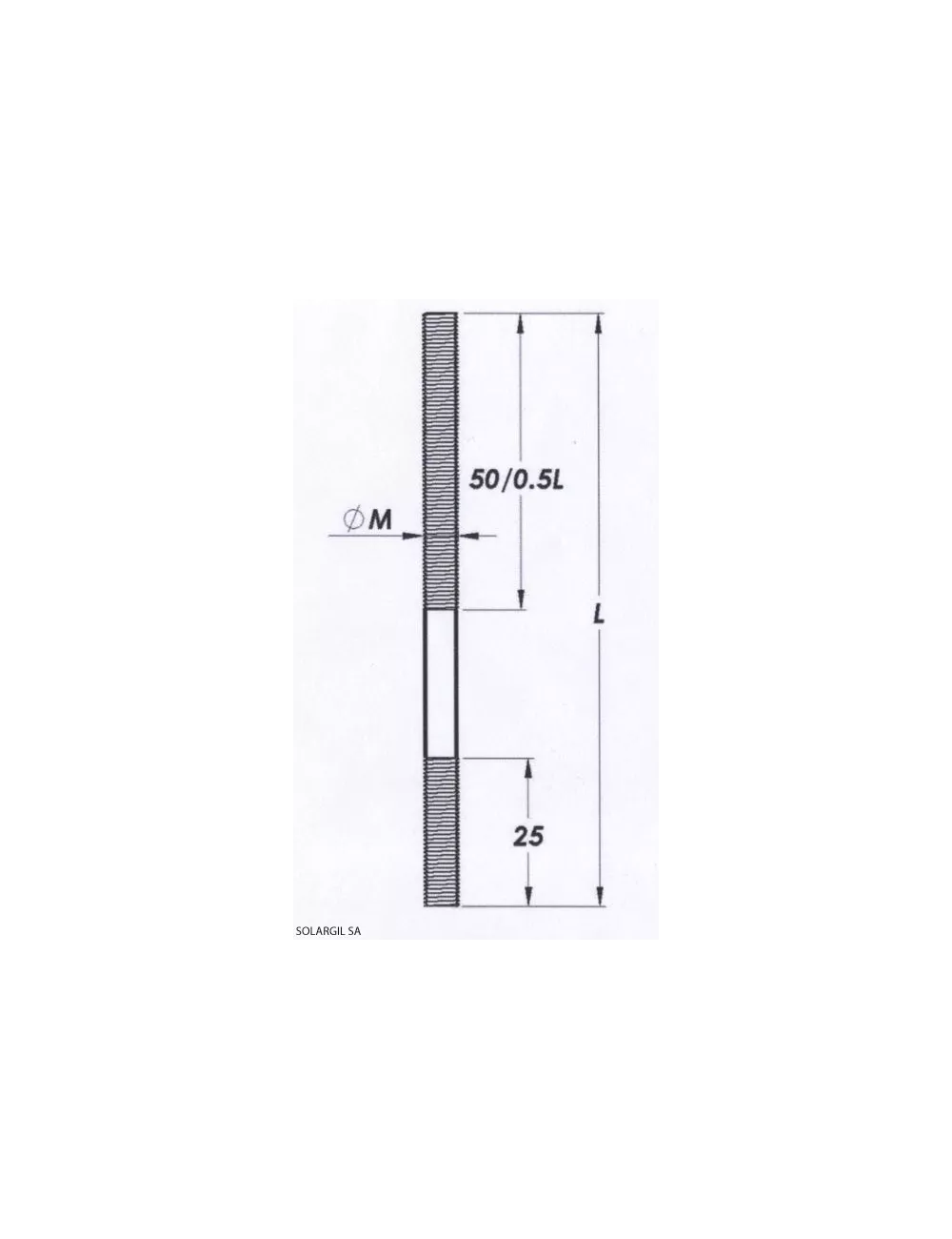TIGE INOX REFRACT.AISI-310 Ø 8 MM  + 2 EMBOUTS POUR ACCROCHE CER