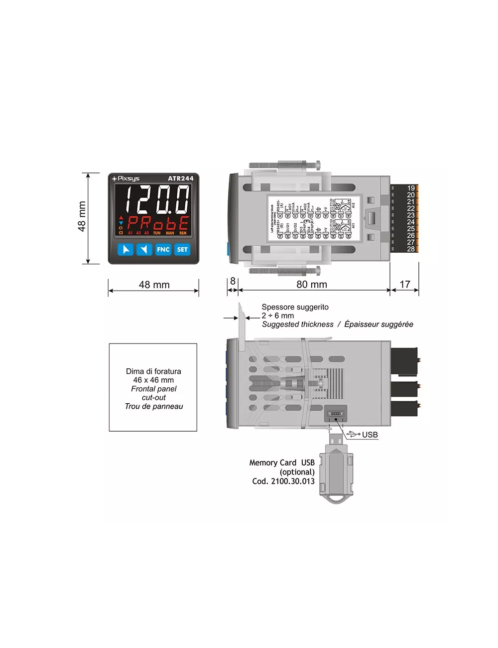 INDICATEUR TEMPERATURE ATR 244-12-ABC