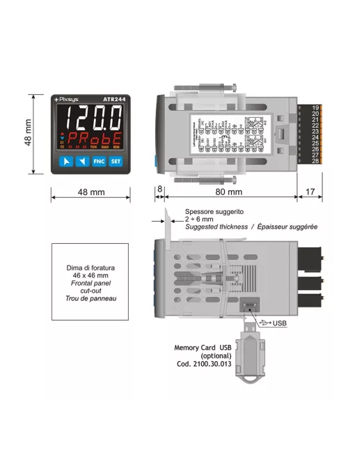 INDICATEUR TEMPERATURE ATR 244-12-ABC
